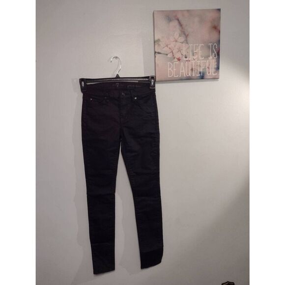 7 For All Mankind ​Gwenevere Black Stretch Skinny Jeans Size 27 - Picture 1 of 4
